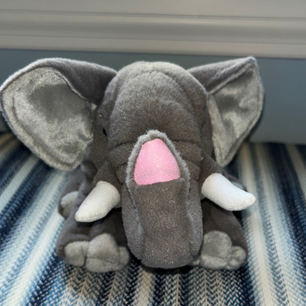 Gray and Pink Elephant Plush Toy